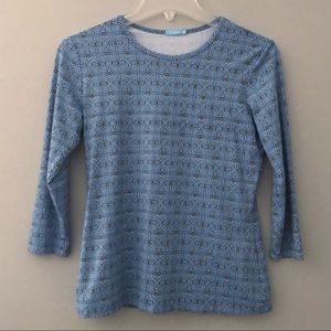 J McLaughlin Signature Tee 3/4 Sleeve Light Blue S